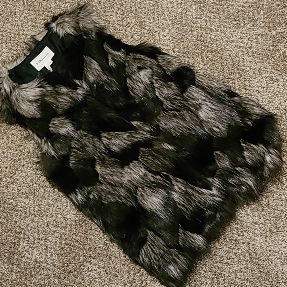 BCBG faux fur vest